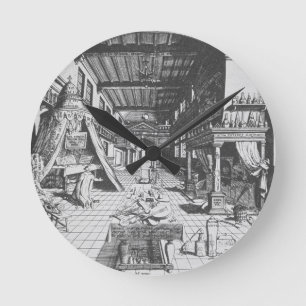 Der Alchemist in seinem Labor, von 'Amphitheatr Runde Wanduhr