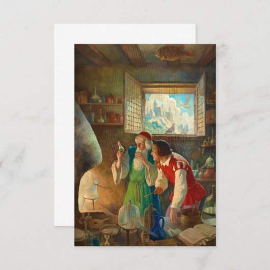 Der Alchemist von Newell Convers Wyeth Dankeskarte (Vorne/Hinten)