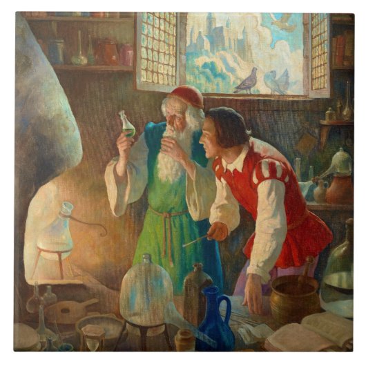 Der Alchemist von Newell Convers Wyeth Fliese (Vorderseite)