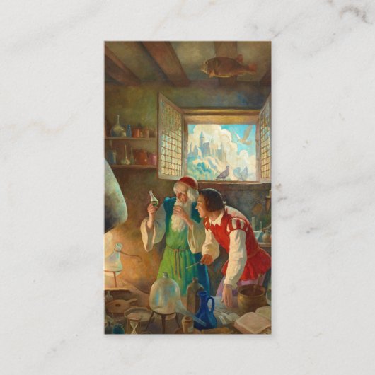 Der Alchemist von Newell Convers Wyeth Visitenkarte (Vorderseite)