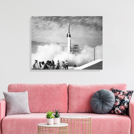 Der allererste Raketenstart am Cape Canaveral Leinwanddruck (Insitu (Wohnzimmer))