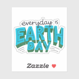 Der Alltag ist der Earth Day Modern Typografy Aufkleber