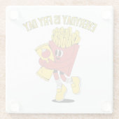 Der Alltag ist der Frittestag. Glasuntersetzer (Rückseite)