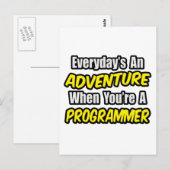 Der Alltag ist ein Abenteuer...Programmierer Postkarte (Vorne/Hinten)