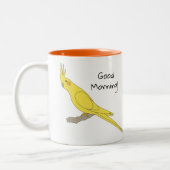 Der Alltag ist ein gelbes Cockatil Zweifarbige Tasse (Links)