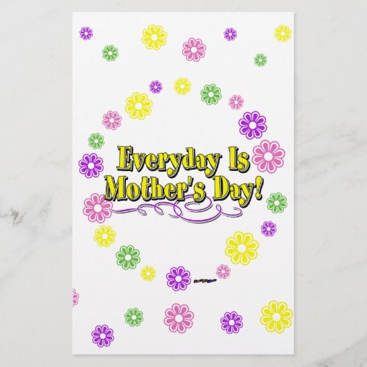 Der Alltag ist Muttertag! Blumen Briefpapier (Vorderseite)