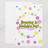 Der Alltag ist Muttertag! Blumen Briefpapier (Vorne/Hinten)