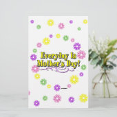 Der Alltag ist Muttertag! Blumen Briefpapier (Stehend Vorderseite)