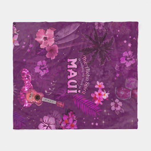 Der Aloha-Geist ruft mich zurück nach Maui Fleecedecke (Vorderseite (Horizontal))