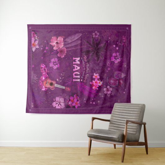 Der Aloha-Geist ruft mich zurück nach Maui Wandteppich (Beispiel (Horizontal))