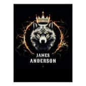 Der Alpha Wolf. Hinzufügen von Text oder Name auf  Poster (Vorderseite)