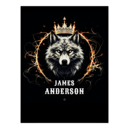 Der Alpha Wolf. Hinzufügen von Text oder Name auf  Poster