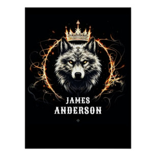 Der Alpha Wolf. Hinzufügen von Text oder Name auf  Poster