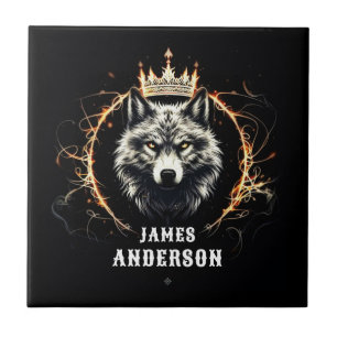 Der Alpha Wolf. Hinzufügen von Text oder Name zur Fliese