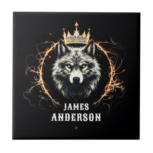 Der Alpha Wolf. Hinzufügen von Text oder Name zur  Fliese (Vorderseite)