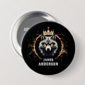 Der Alpha Wolf. Schaltfläche Text oder Name hinzuf Button (Vorne & Hinten)