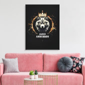 Der Alpha-Wolf. Text oder Name auf Leinwanddruck h (Insitu (Wohnzimmer))