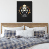 Der Alpha-Wolf. Text oder Name auf Leinwanddruck h (Insitu (Schlafzimmer))