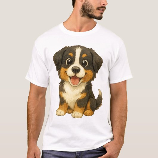 Der alpine sanfte Riese: Berner Sennenhund T-Shirt (Vorderseite)