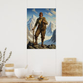DER ALPINIST (Der Bergsteiger) Poster (Küche)