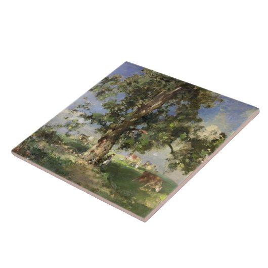 Der alte Aschen-Baum (Öl auf Leinwand) Fliese (Seite)