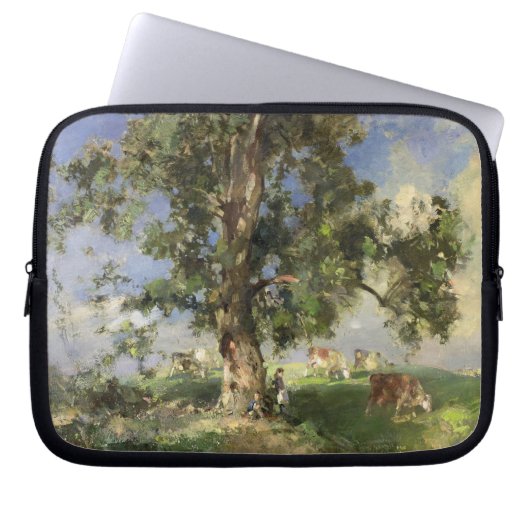 Der alte Aschen-Baum (Öl auf Leinwand) Laptopschutzhülle (Vorderseite)