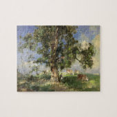 Der alte Aschen-Baum (Öl auf Leinwand) Puzzle (Horizontal)
