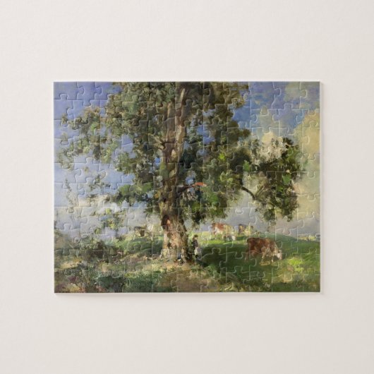 Der alte Aschen-Baum (Öl auf Leinwand) Puzzle (Horizontal)