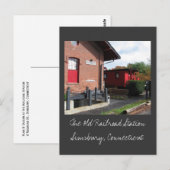 Der alte Bahnhof in Simsbury Postkarte (Vorne/Hinten)