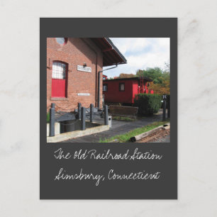 Der alte Bahnhof in Simsbury Postkarte
