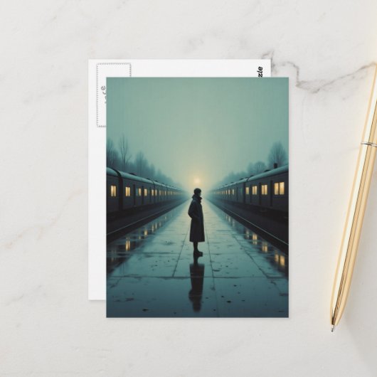 Der alte Bahnhof Postkarte (Vorderseite/Rückseite Beispiel)
