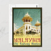 Der alte Bahnhof von Malaysia Postkarte (Vorne/Hinten)