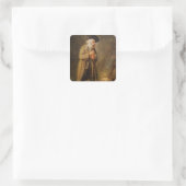Der alte Beggar Quadratischer Aufkleber (Tasche)