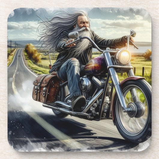 Der Alte Biker [Set von 6] Getränkeuntersetzer (Vorderseite)