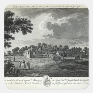 Der alte bischöfliche Palast von Bromley Quadratischer Aufkleber