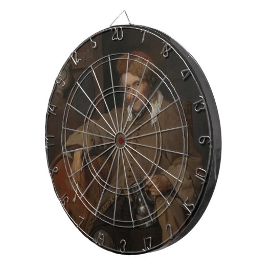 Der alte Drinker (von Gabriel Metsu) Dartscheibe (Vorderseite rechts)