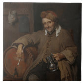 Der alte Drinker (von Gabriel Metsu) Fliese (Vorderseite)