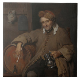 Der alte Drinker (von Gabriel Metsu) Fliese
