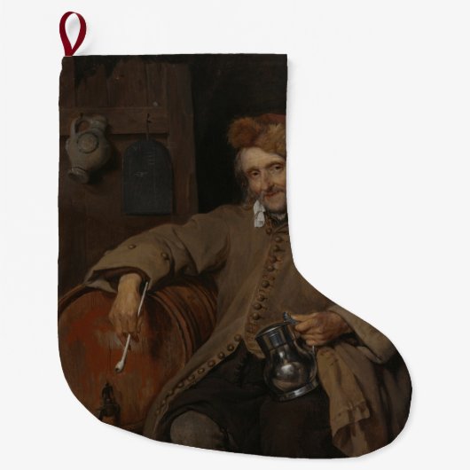 Der alte Drinker (von Gabriel Metsu) Großer Weihnachtsstrumpf (Vorderseite)