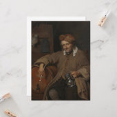 Der alte Drinker (von Gabriel Metsu) Karte (Vorderseite/Rückseite Beispiel)