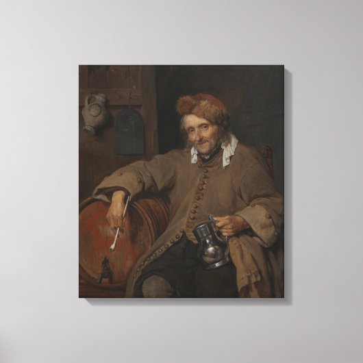 Der alte Drinker (von Gabriel Metsu) Leinwanddruck (Vorderseite)