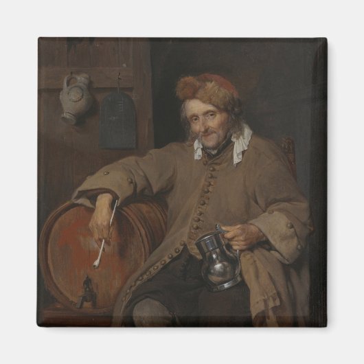 Der alte Drinker (von Gabriel Metsu) Magnet (Vorne)