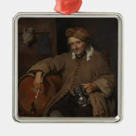 Der alte Drinker (von Gabriel Metsu) Ornament Aus Metall
