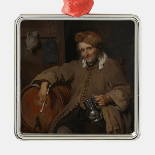Der alte Drinker (von Gabriel Metsu) Ornament Aus Metall (Vorne)