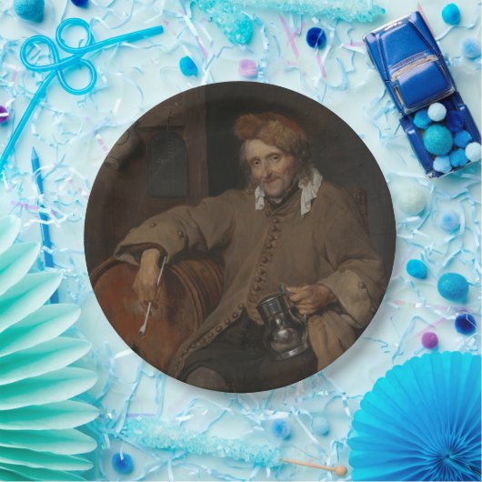 Der alte Drinker (von Gabriel Metsu) Pappteller (Party)