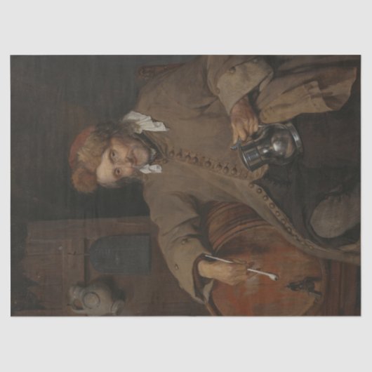 Der alte Drinker (von Gabriel Metsu) Seidenpapier (Vorderseite)