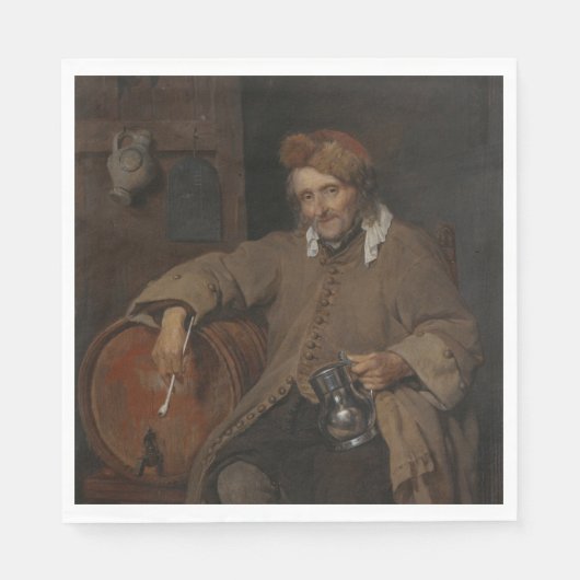 Der alte Drinker (von Gabriel Metsu) Serviette (Vorderseite)