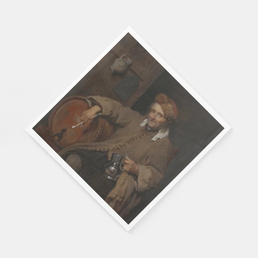 Der alte Drinker (von Gabriel Metsu) Serviette (Ecke)