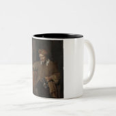 Der alte Drinker (von Gabriel Metsu) Zweifarbige Tasse (VorderseiteRechts)
