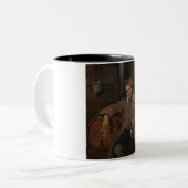 Der alte Drinker (von Gabriel Metsu) Zweifarbige Tasse (Vorderseite Links)